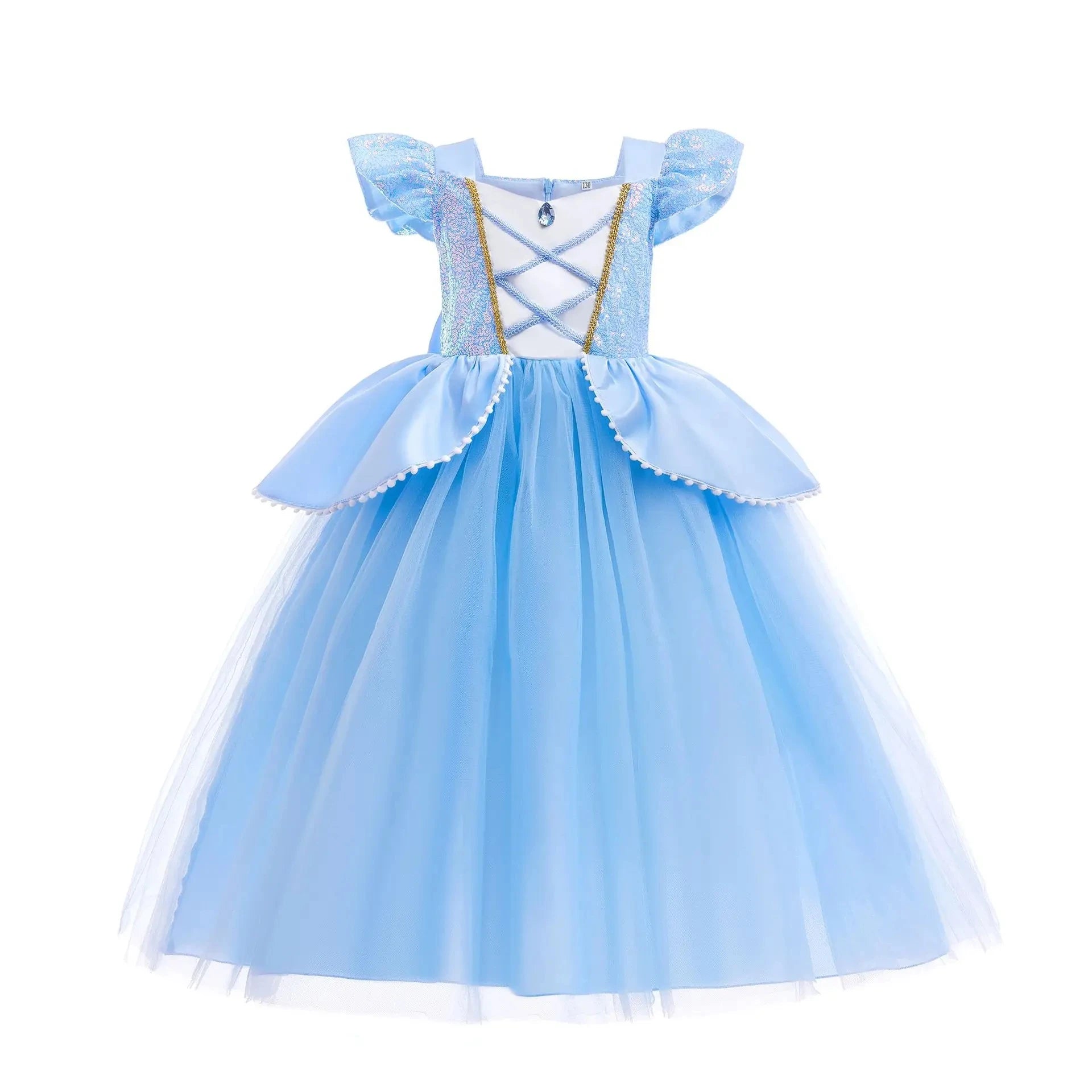Girls Princess Dress Kid Cinderella Snow White Aurora Rapunzel Cinderella Halloween Costume Children Birthday Party Dress