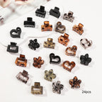12/24/30Pcs Mini Flower Hair Claw Clips Pack for Women Girl Cute Hair Accessories Creaseless Styling for Bangs Tiny Hair Styling