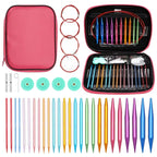 26 Pieces Knitting Needles Set Detachable Circular Interchangeable Knitting Needles Crochet Kit Multiple sizes Handmade Crafts