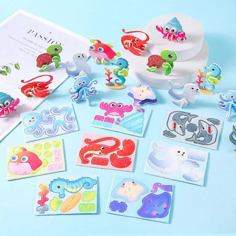 30 Pcs Mini Animal DIY Jigsaw Puzzle Toys Kids Gifts for Classroom Rewards Birthday Party Baby Shower Pinata Filler