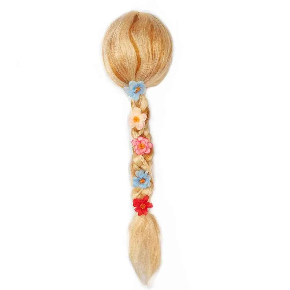 Girl Princess Elsa Anna Wig Kid Halloween Party Carnival Disguised Belle Wednesday Mermaid Rapunzel Aurora Snow White Ariel Hair