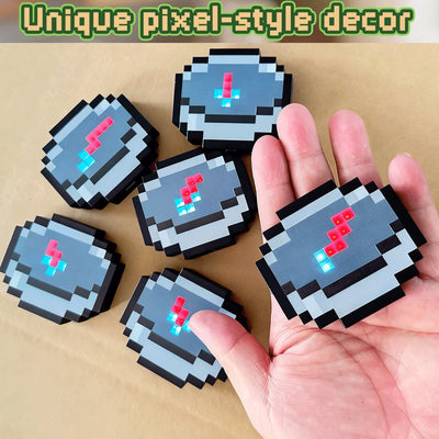 Rechargeable Mc Compass Pixel Wind Peripheral design Toy trinket Movable Compass Keychain Pendant Real-world Use Toys Fans Gifts