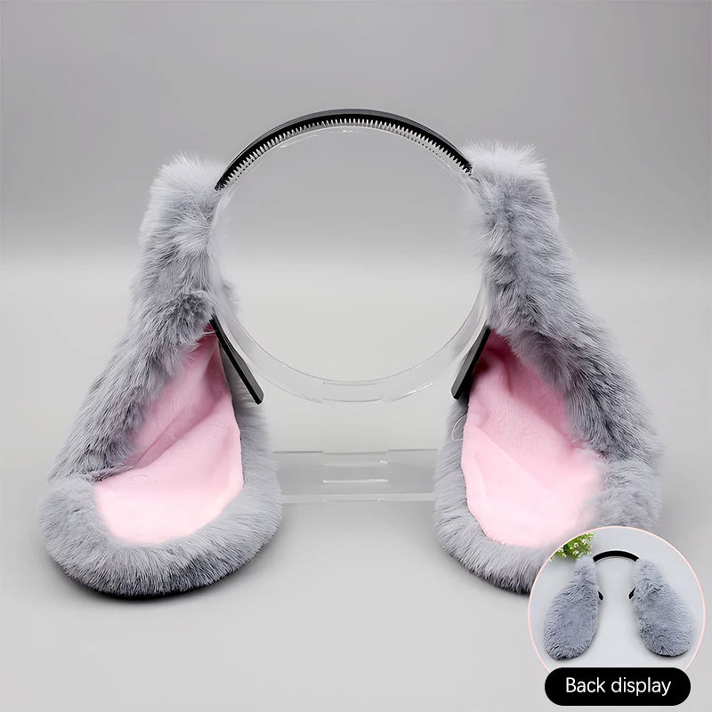 1PC Cute Bunny Ears Headband Plush Rabbit Hair Hoop Headwear Cosplay Costume Hair Accessories For Adults Party