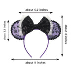 2026 Latest Fashion Ear Headband Sequin Bows For Girl Adult Kids Halloween Party Cosplay Hair Accessories Princess Hairband
