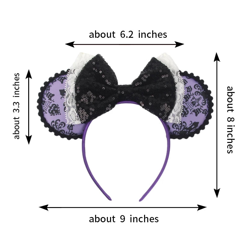 2026 Latest Fashion Ear Headband Sequin Bows For Girl Adult Kids Halloween Party Cosplay Hair Accessories Princess Hairband