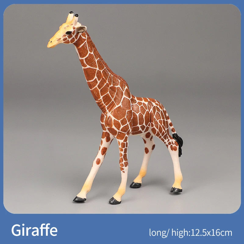 Educational Solid Simulation Animal Models Wild Animal World Toys - Elephant Crocodile Hippo Giraffe Action Figures for Kids