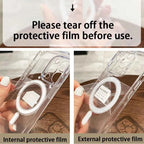 For Magesafe Magnetic Transparent Wireless Charge Case For iPhone 11 12 13 14 15 16 17 Air Pro Max Plus Mini Shockproof PC Cover