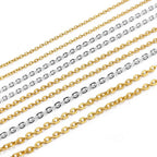 2/10 Meters Stainless Steel Chain 1 1.5 2mm Gold&Steel Color Link for DIY Jewelry Making Necklace Bracelet Bulk Chain Supplies