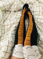 Men Funny 3D Chicken Socks Print Cartoon Cosplay High flexibility Thigh High Sock Cotton Fashion Thin Toe Feet