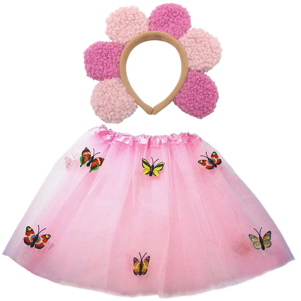 Animals  Children  Headband Tutu Skirt Tail Bow Kids  Girl Party Props Elephant Tiger Fox     Halloween Costume Cosplay