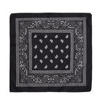 Fashion Hip Hop Bandana Kerchief Unisex Black Hair Band Neck Scarf Headwear Wrist Wraps Head Square Scarves Print Handkerchief