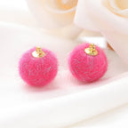 10pcs Plush Fur Covered Ball Beads Charms Pompom Beads Pendant for DIY Necklace Earring Bracelet Pendant Jewelry Making Supplies