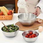 1-3 Stainless Steel Bowl Set with Scale for Cooking Baking Food Storage Large Capacity Mixing Bowls for Home Kitchen Essentials