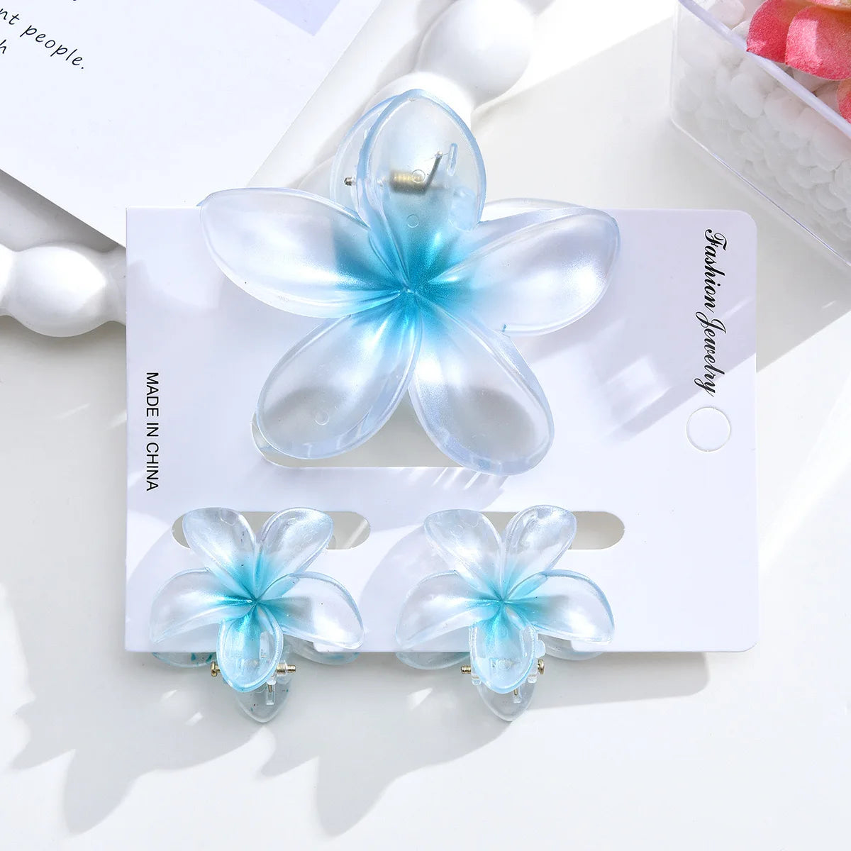 3Pcs/18Pcs Egg Flower Hair Clips Gradient Candy Color Flowers Suitable for Daily Backcombed Ponytail Shark Clip Hair Accessories
