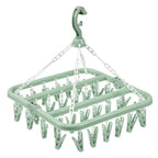 Foldable Drip Hanger with 32 Clips – Plastic Clothes Drying Rack
