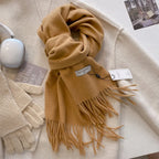 Luxury Winter Wool Scarf Women Cashmere Warm Pashmina Brand Foulard Female Shawls Wraps Thick Soft Bufanda Scarves Stole 2024