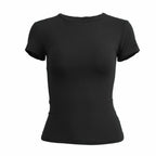Woman Clothing Short Sleeve T-shirt Slim Fit Tops Female O-Neck Knitted Sheath Tee Shirt Street Wear Sex Sporty 2026 Y2K New2410