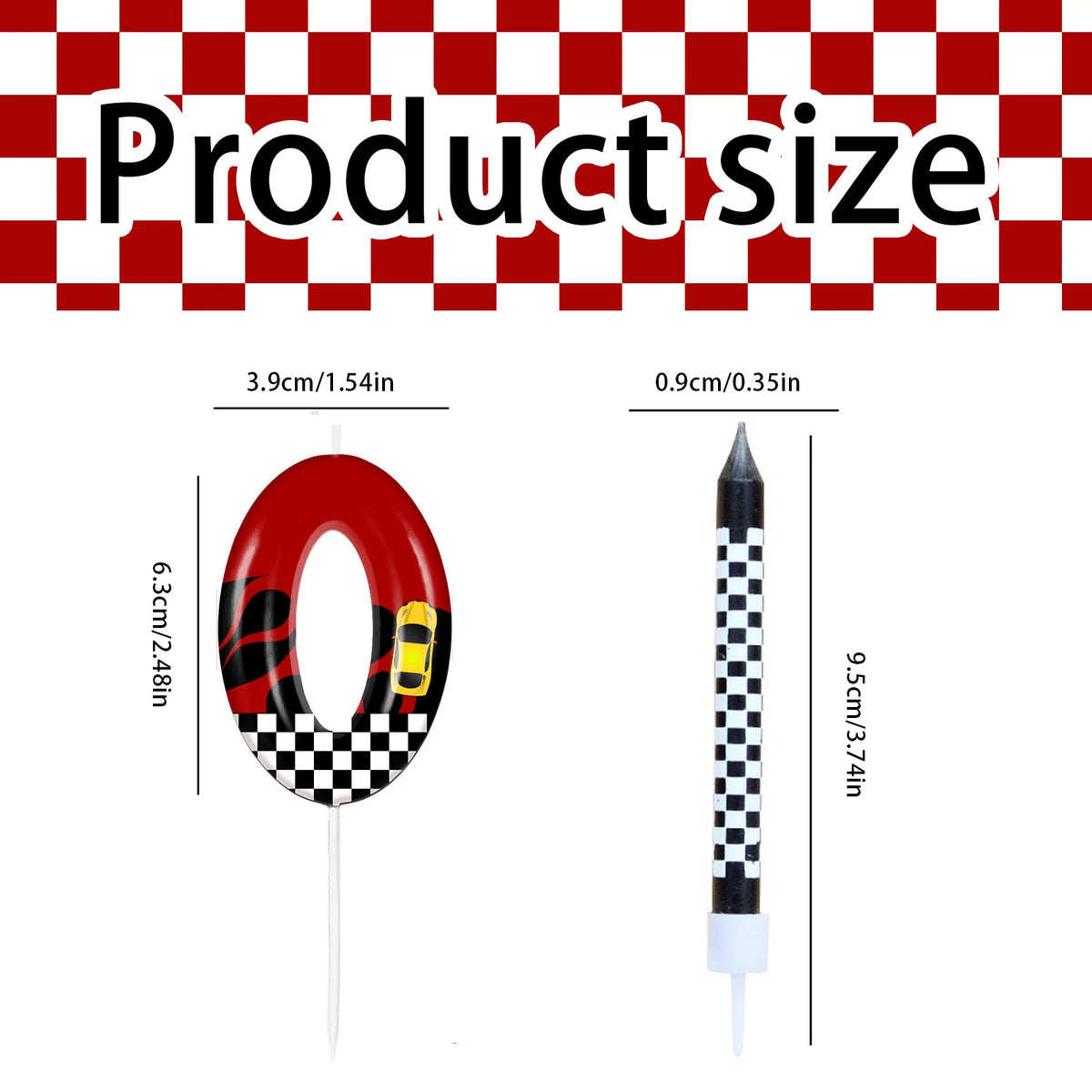 7pcs Red Racing Cars Themed Birthday for Cake Candles, Number 0 1 2 3 4 5 6 7 8 9 10 Candle Birthday Cake Topper