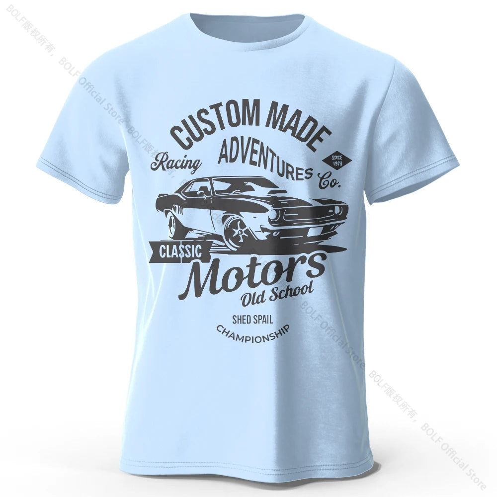 Men's Vintage Motors Graphic T-Shirt – Oversized Cotton Streetwear Tee