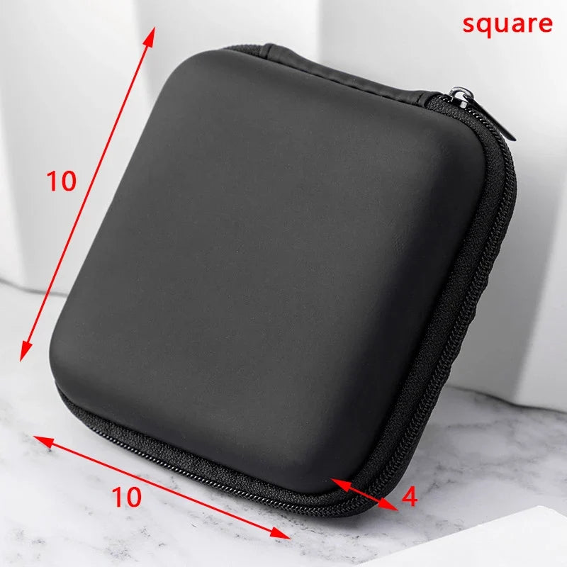 Portable Mini 3C Hard Shell Digital Gadgets Storage Bag Artificial Leather Earphone Charger Case Data Cable U Disk Organizer