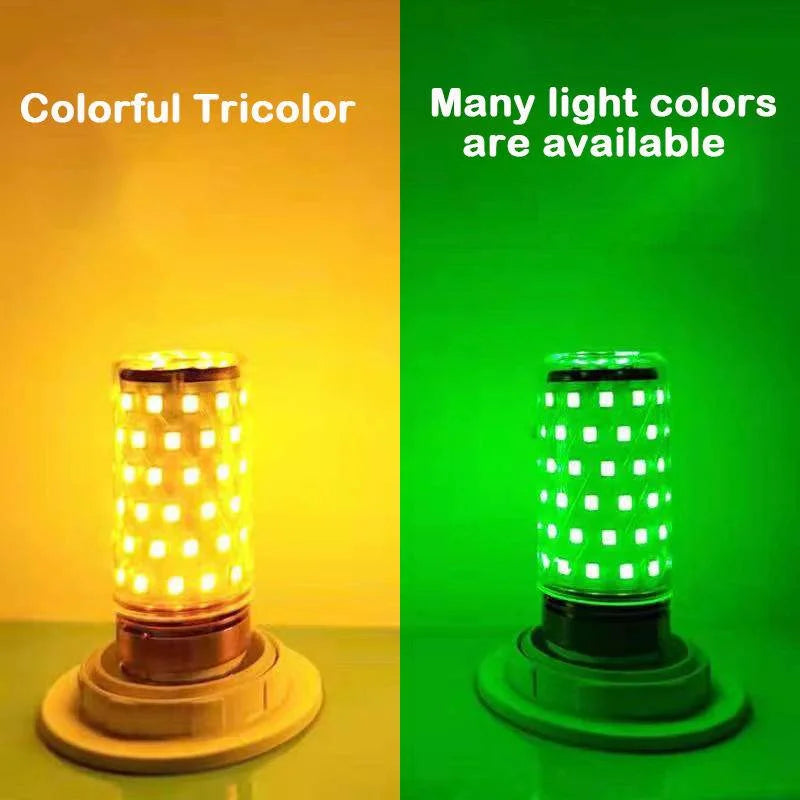 E27 LED Colorful Corn Bulb 12W RGB Pink Red Blue Green Purple Golden 7 Colors AC 220V Decorative Lamp for Chandelier Home Party