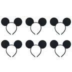 3/6/12pcs/lot Girls Mouse Ears Solid Bow Ears Headband for Birthday Party Supplies and Mouse Themed Costume Cosplay Decoration