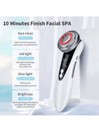 5-In-1 Facial Massager: LED Light Therapy, Eye Care, Skin Smoothing, USB Rechargeable