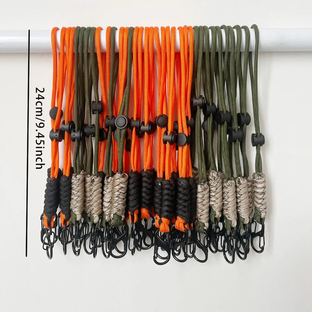 1pcs/2pcs/6pcs Hand Woven Umbrella Rope Outdoor Keychain Wrist Rope Outdoor External Buckle Car Key Hanging Rope