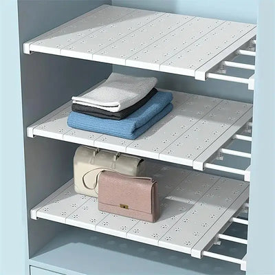 Expandable Storage Divider – Adjustable Punch-Free Wardrobe & Shelf Organizer