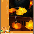 1.5/3m Halloween LED Pumpkin Nut Maple Leaf Light String Home Christmas Party Decoration Hanging Lamp Props Thanksgiving Gift
