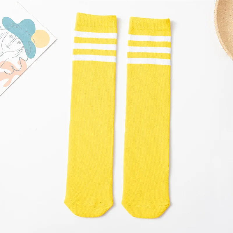 About 28 cm Knee High Socks Kids Boys Girls Socks for School Uniform Children White Socks Student Black  toddler girl socks