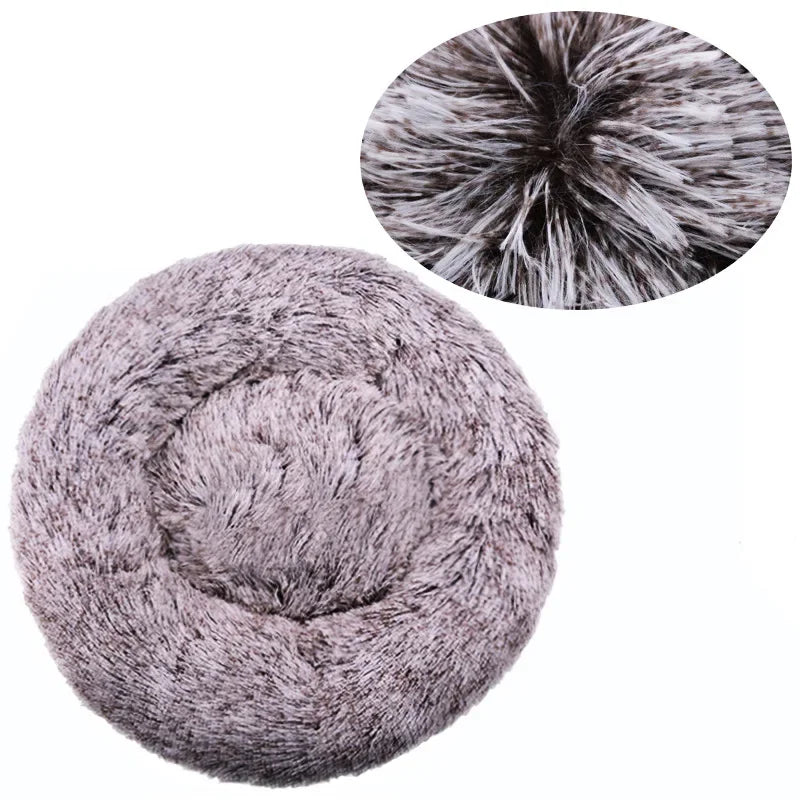 Round Plush Pet Bed for Large & Medium Dogs – Super Soft Cat Bed, Cozy Winter Warm Sleeping House