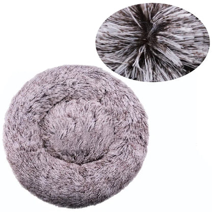 Round Plush Pet Bed for Large & Medium Dogs – Super Soft Cat Bed, Cozy Winter Warm Sleeping House