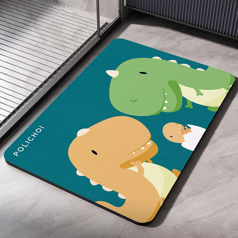 Diatomaceous Earth Bath Mat – Absorbent, Non-Slip Quick-Dry Bathroom & Toilet Floor Rug, Washable Shower Pad