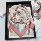 Luxury Magnetic Buckle Silk Scarf Women Print Square Scarf For Autumn Winter Warmth And Cold Resistance Fashionabl Scarves