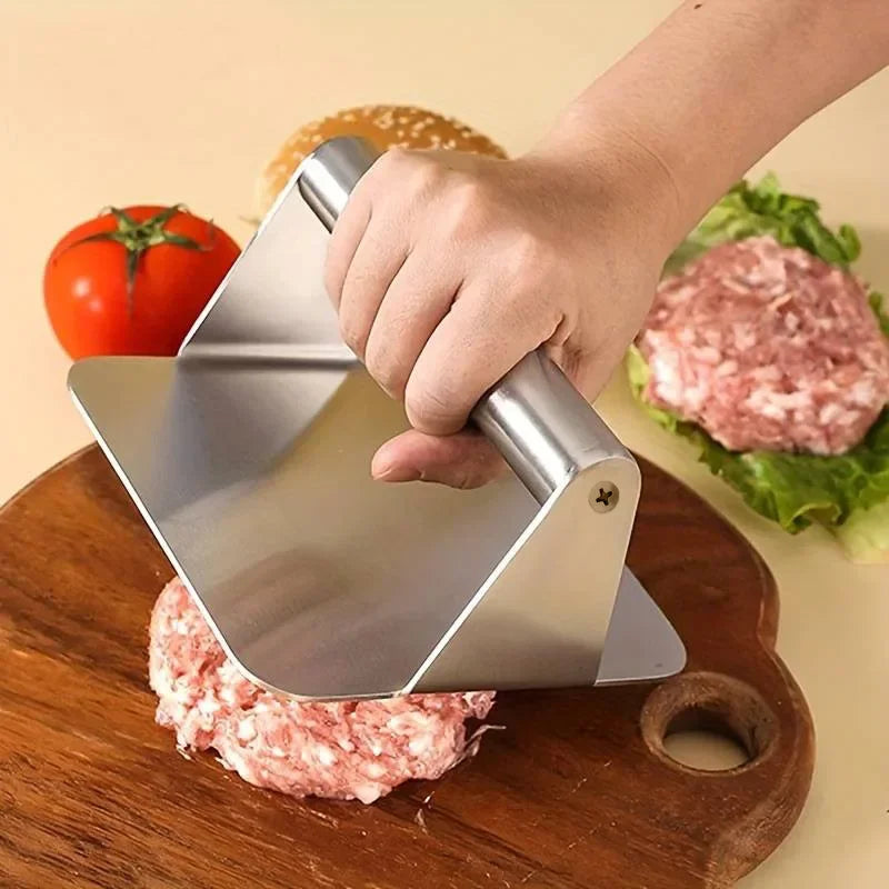 Heavy Duty Stainless Steel Smash Burger Press – BBQ Patty Smasher & Meat Press Tool
