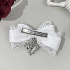 Gothic Lolita Style Hair Clip Black Ribbon Bow Fashionable Hair Clips for girls High-grade headdress