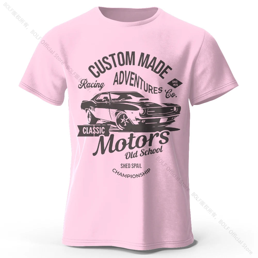 Men's Vintage Motors Graphic T-Shirt – Oversized Cotton Streetwear Tee