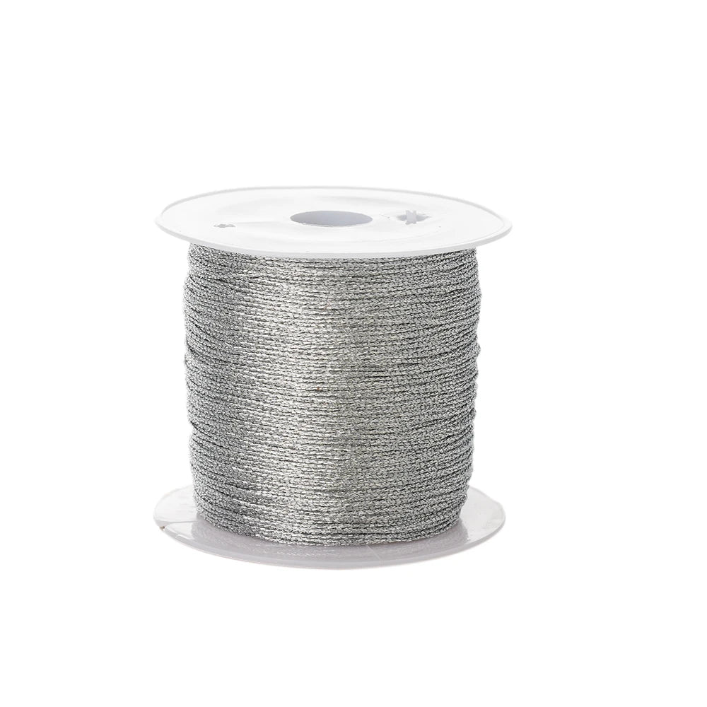 Metallic Beading Thread Cord – Rose Gold & Silver for DIY Jewelry
