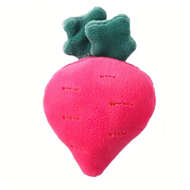 Plush Cat Toys Interactive Kicker Teeth Grinding Fruit Shaped Pet Toy for Kittens