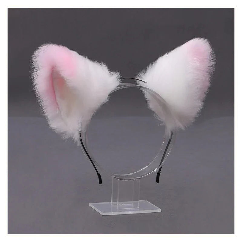 Lolita Animal Cat Fox Ear Hair Hoops Cosplay Girls Halloween Anime Headbands Headwear Hair Accessories