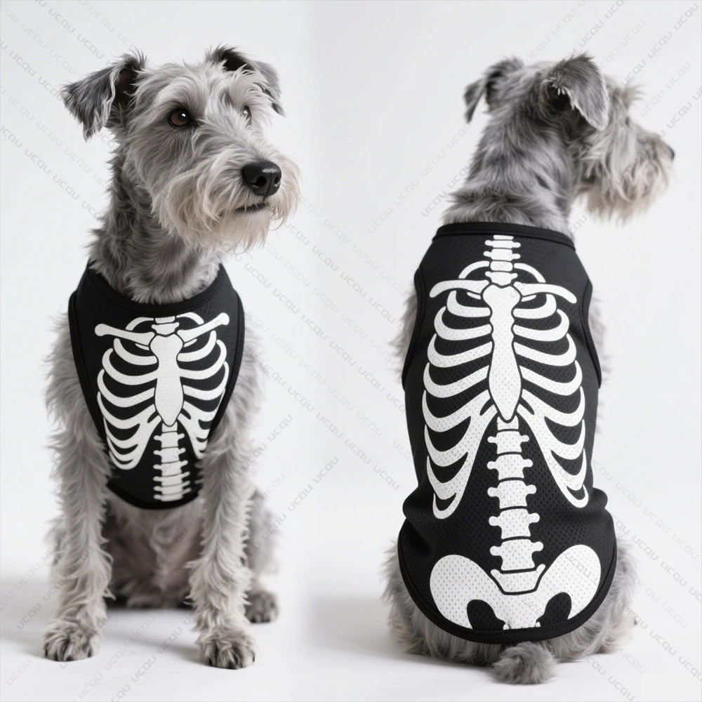 Halloween Dog Vest – Breathable Quick-Dry Skeletal Costume