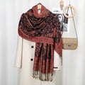 Ethnic Paisley Embroidery Viscose Hijab Retro Cashew Cotton Muslim Women Scarf Wraps Ladies Elegant Shawls Turban Headscarf