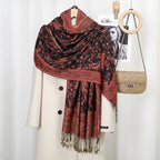 Ethnic Paisley Embroidery Viscose Hijab Retro Cashew Cotton Muslim Women Scarf Wraps Ladies Elegant Shawls Turban Headscarf