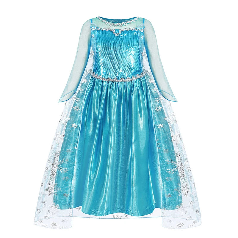 Girls Princess Dress Kids Disney Cosplay Cinderella Snow White Aurora Rapunzel Halloween Costume Children Birthday Party Dresses