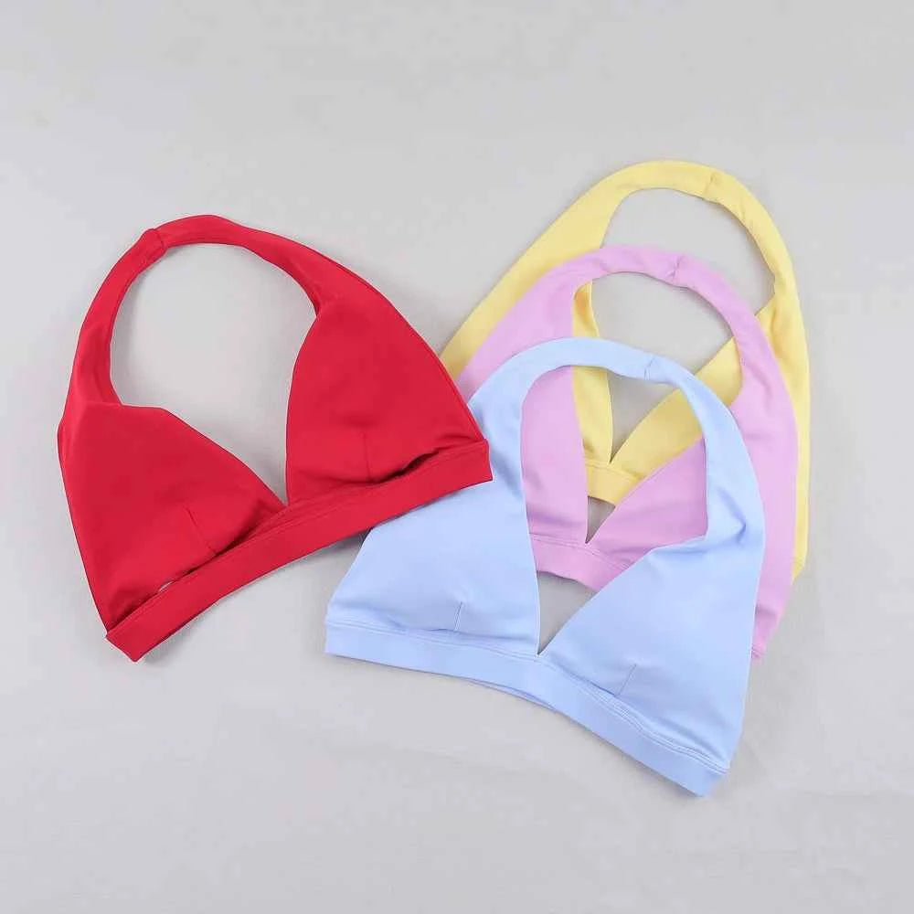 Women's V-neck Hanging Neck Cool Yoga Underwear Fitness Running Breathable Sexy Bra