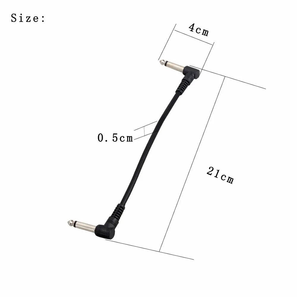 1/6pcs Guitar/Bass Effect Pedal Patch Cable - TS 1/4" Right Angle Shielded Low Noise, Beryllium Copper Core Instrument Cords