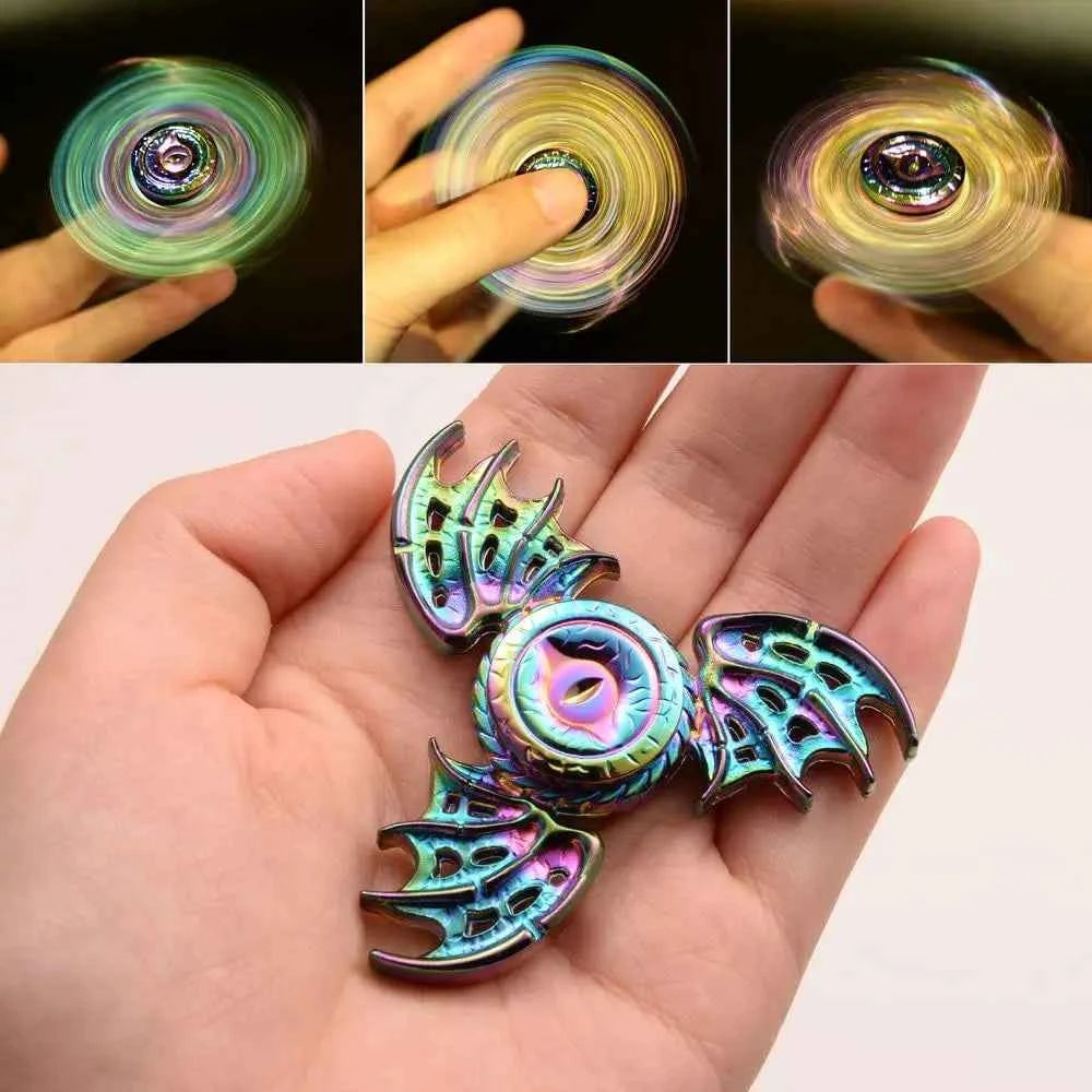 Dragon Wings Eye Metal Tri Fidget Spinner Focus & Stress Relief Toy