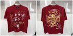 New MIXED-EMOTION Rhinestone cartoon printed pattern 100% cotton Men Women T-shirt Loose casual Shinning Diamond Tees Oversized Top