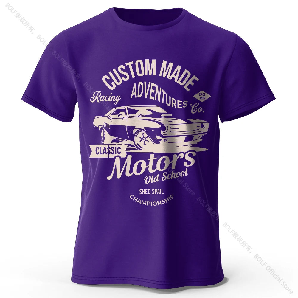Men's Vintage Motors Graphic T-Shirt – Oversized Cotton Streetwear Tee
